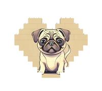 Funny Cartoon Pug Puppy Dogs Print Building Brick Puzzles, Family Keepsake Romantic Home Decor Anniversary Birthday Gifts