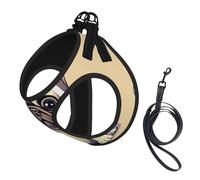 Funny Cartoon Pug Puppy Dogs Print Pet Leash Vest,Breathable Mesh Pet Harness, Reflective For Small Medium Dogs Safe Easy Walking