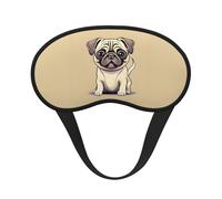 Funny Cartoon Pug Puppy Dogs Print Unisex Blackout Sleep Mask Comfortable Eye Mask for Travel Meditation Sleep Travel