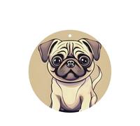 Funny Cartoon Pug Puppy Dogs Printing 10 Pcs Air Freshener Cards,Car Scented Hanging Sheets Air Freshener Set For Car Decoration