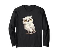 Funny Cartoon Snowy Owl Cool Design Long Sleeve T-Shirt
