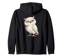 Funny Cartoon Snowy Owl Cool Design Zip Hoodie