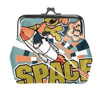 Funny Cartoon Space Rocket Coin Purses Wallets Vintage Pouch Bags for Gift