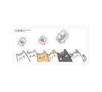 Funny Cartoon Stacked Cats Pattern Peeling and Stick Door Decal for Children Bedroom PVC Wall Sticker Home Decoration