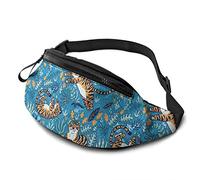 Funny Cartoon Tiger Fanny Pack Waist Bags for Women & Men, Casual Belt Bag Crossbody Bum Bag with Adjustable Strap for Outdoors Running Hiking