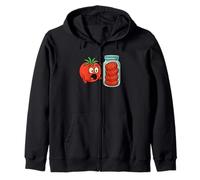 Funny Cartoon Tomato Shocked by Sliced Jar of Tomatoes Zip Hoodie