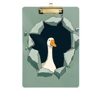 Funny Cartoon Wall Duck Grey Acrylic Quest Plastic clipboard Standard Letter A4 Size Waterproof for First Year Teacher Must Haves Gold 12x9in Tablas para escribir