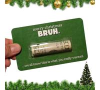Funny Cash Gift Cards Christmas Cash Holder, Merry Christmas Bruh Money Holder Checks, Variety Fund Gifts Card Xmas Hanging Ornament With Plastic Cover for Boy Girl Birthday Party(03)