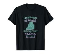 Funny Cashier Humor Count Orders Cash Register Design T-Shirt