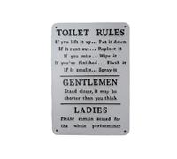Funny Cast Iron Toilet Rules Plaque - Bathroom Decor & Home Accessories - Humorous Wall Sign for Restroom