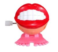 Funny Castanetting Teeth: Wind-Driven Walking Foot Accessory, Playful Gag Collectible | Mechanical Movement Toy Detail, Entertainment Display