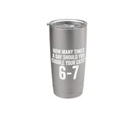 Funny Cat 67 Six Seven Meme Stainless Steel Insulated Tumbler