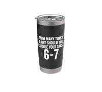 Funny Cat 67 Six Seven Meme Stainless Steel Insulated Tumbler