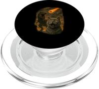 Funny Cat and Dinosaur Meteor Apocalypse Meme PopSockets PopGrip for MagSafe