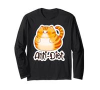 Funny Cat Anti-Diet Sarcastic Kitty Meme for Cat Lovers Long Sleeve T-Shirt