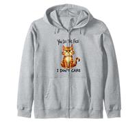 Funny Cat Antisocial Bad Attitude, Introvert Moody Kitty Zip Hoodie