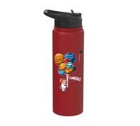 Funny Cat Astronaut Balloon Planets Outer Space Traveler Stainless Steel Insulated Water Bottle