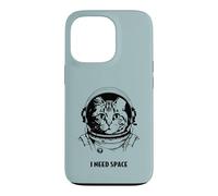 Funny cat astronaut I need space cute antisocial retro cats Case for iPhone 13 Pro