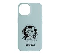 Funny cat astronaut I need space cute antisocial retro cats Case for iPhone 15
