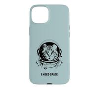 Funny cat astronaut I need space cute antisocial retro cats Case for iPhone 15 Plus
