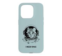 Funny cat astronaut I need space cute antisocial retro cats Case for iPhone 15 Pro