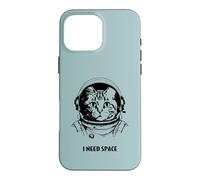 Funny cat astronaut I need space cute antisocial retro cats Case for iPhone 16 Pro Max