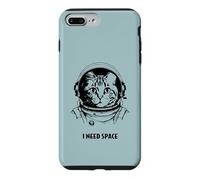 Funny cat astronaut I need space cute antisocial retro cats Case for iPhone 7 Plus/8 Plus