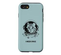 Funny cat astronaut I need space cute antisocial retro cats Case for iPhone SE (2020) / 7/8