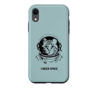 Funny cat astronaut I need space cute antisocial retro cats Case for iPhone XR
