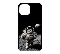 Funny Cat Astronaut Moon Landing Victory Selfie with Earth Case for iPhone 15