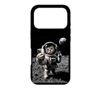 Funny Cat Astronaut Moon Landing Victory Selfie with Earth Case for iPhone 17 Pro