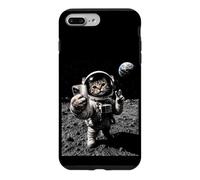 Funny Cat Astronaut Moon Landing Victory Selfie with Earth Case for iPhone 7 Plus/8 Plus