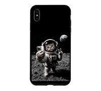 Funny Cat Astronaut Moon Landing Victory Selfie with Earth Case for iPhone XS Max