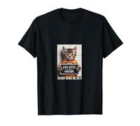 Funny Cat Bad Kitty Mug Shot Tshirt T-Shirt, Men, Black, XX-Large