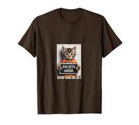Funny Cat Bad Kitty Mug Shot Tshirt T-Shirt, Men, Brown, XX-Large