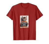 Funny Cat Bad Kitty Mug Shot Tshirt T-Shirt, Men, Cranberry Red, Small