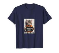 Funny Cat Bad Kitty Mug Shot Tshirt T-Shirt, Men, Navy Blue, X-Large