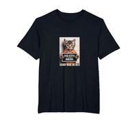 Funny Cat Bad Kitty Mug Shot Tshirt T-Shirt, Men's Big and Tall, Black, 4X Tall