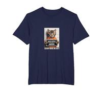 Funny Cat Bad Kitty Mug Shot Tshirt T-Shirt, Men's Big and Tall, Navy Blue, 4X Tall