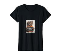 Funny Cat Bad Kitty Mug Shot Tshirt T-Shirt, Women, Black, XX-Large