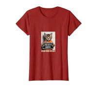 Funny Cat Bad Kitty Mug Shot Tshirt T-Shirt, Women, Cranberry Red, Medium