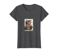 Funny Cat Bad Kitty Mug Shot Tshirt T-Shirt, Women, Dark Heather Grey, XX-Large