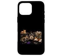 Funny Cat Band Rock'n Roll Music Lover Cute Cats Guitar Case for iPhone 16 Pro Max