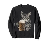 Funny Cat Beer Vintage Drunk Kitty Meme Design Sweatshirt