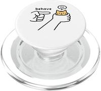 Funny Cat Behave No Stubborn Meme Cartoon PopSockets PopGrip for MagSafe