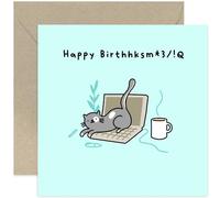 Funny Cat Birthday Card for Men and Women - Birthday Gifts for Cat Owner - Hilarious Cat Joke Birthday Card for Husband, Wife, Son, Daughter, Parents | Blank Inside