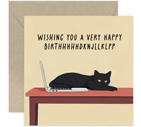 Funny Cat Birthday Card - Fun Cute Design Perfect For Cat Mum Cat Dad - Happy Birthday Greeting Cards for Daughter Or Any Cat Lover - Birthday Gifts for Men and Women