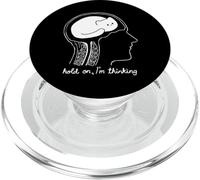 Funny Cat Brain Hold On I'm Thinking Graphic PopSockets PopGrip for MagSafe