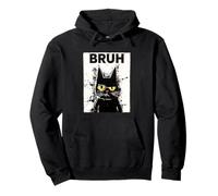 Funny Cat Bruh for Teens Boys Girls Men Women Meme Graphic Pullover Hoodie