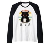 Funny Cat Bruh Meme Graphic Teens Boys Girls Women Pet Owner Raglan Baseball Tee